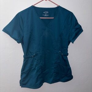 Women’s Cherokee Luxe Caribbean Blue Medium Scrub Top